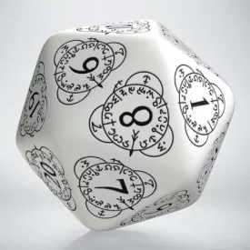 D20 Level Counter White & black Die (1)