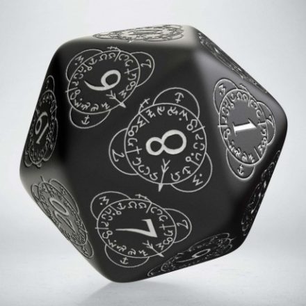 D20 Level Counter Black & white Die (1)