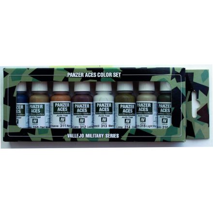 70123 Panzer Aces - Wood, Leather, Stencil, Canvas & Mud Paint set