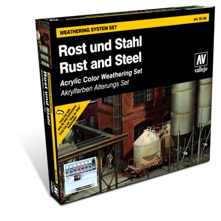 70150 Model Color - Rust & Steel (9) + 2 Brushes Paint set