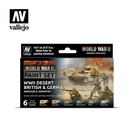 70208 Model Color - Desert British & German Armour & Infantry Paint set