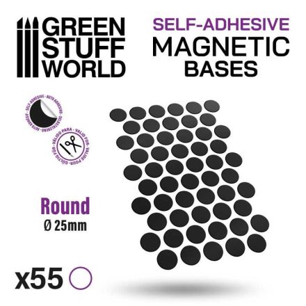 10861 Round Magnetic Sheet SELF-ADHESIVE -  25mm