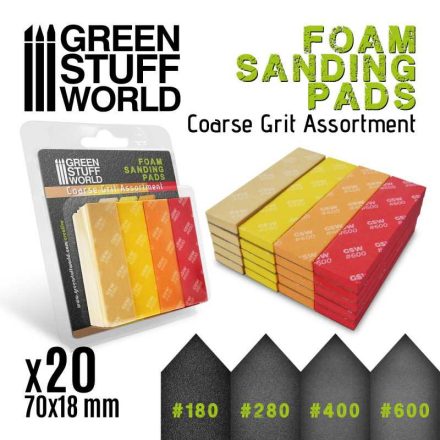 10977 Foam Sanding Pads - COARSE GRIT ASSORTMENT x20