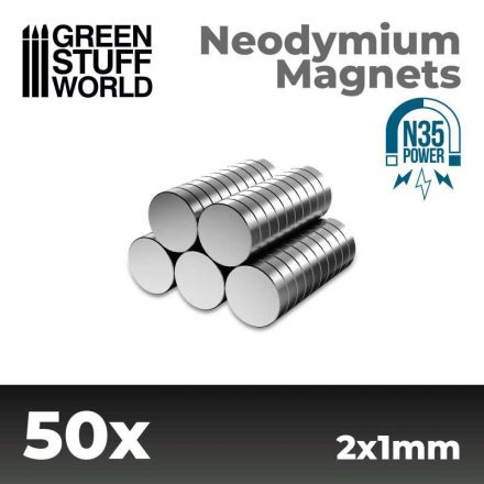 11518 Neodymium Magnets 2x1mm - 50 units (N35)