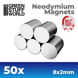 11519 Neodymium Magnets 8x2mm - 50 units (N52)