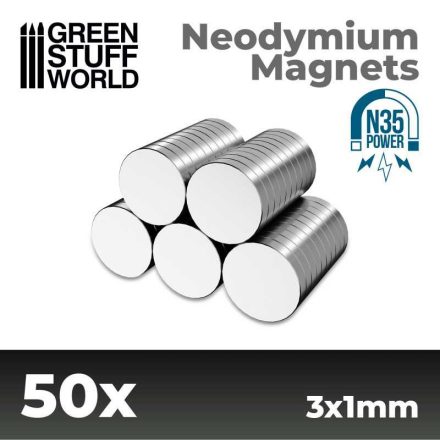 9052 Neodymium Magnets 3x1mm - 50 units (N35)