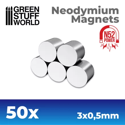 9258 Neodymium Magnets 3x0'5mm - 50 units (N52)