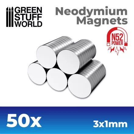 9259 Neodymium Magnets 3x1mm - 50 units (N52)