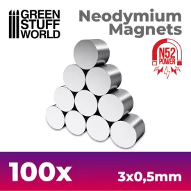9262 Neodymium Magnets 3x0'5mm - 100 units (N52)