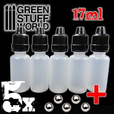 9274 Empty Dropper Bottles 17ml with Mixing Balls