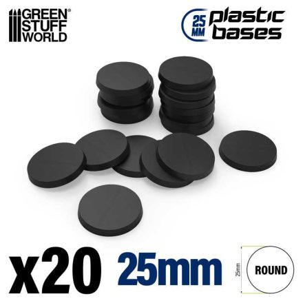 9821 Plastic Bases - Round 25mm BLACK