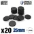 9821 Plastic Bases - Round 25mm BLACK