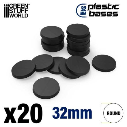 9822 Plastic Bases - Round 32mm BLACK