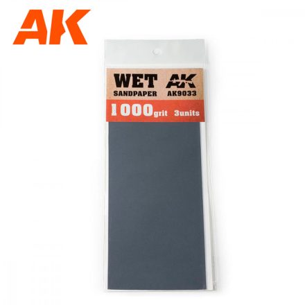 Sandpaper - Wet Sandpaper 1000 Grit. 3 units