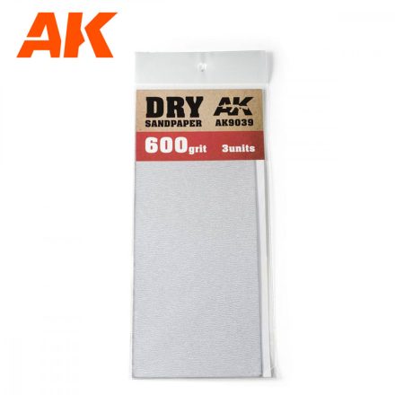 Sandpaper - Dry Sandpaper 600 Grit. 3 units