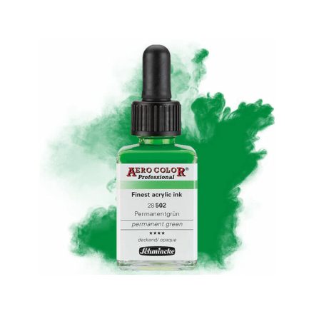 SCHMINCKE AIRBRUSH FESTÉK, 28 ML - 502, PERMANENT GREEN