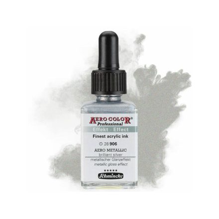 SCHMINCKE AIRBRUSH FESTÉK, 28 ML - 906, AERO METALLIC BRILLIANT SILVER