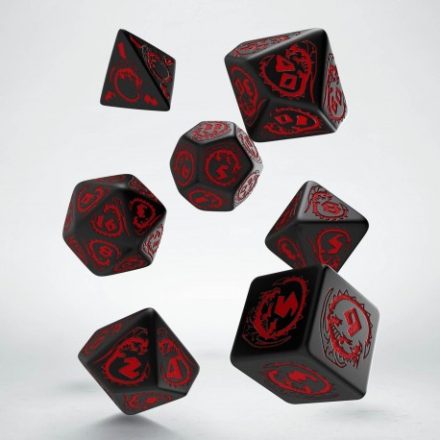 Dragons Black & red Dice Set (7)