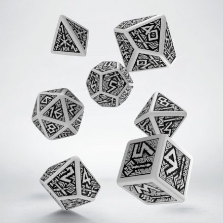 Dwarven White & black Dice Set (7)