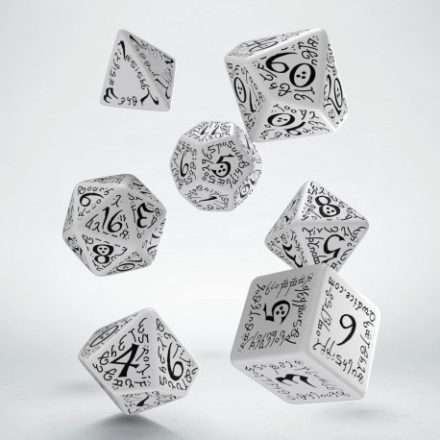 Elvish White & black Dice Set (7)