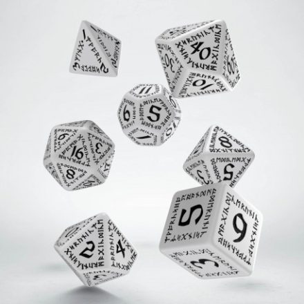 Runic White & black Dice Set (7)