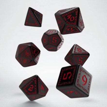 Runic Black & red Dice Set (7)