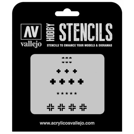 ST-AFV001 Vallejo Stencils - Assorted German WWII Tank Marks