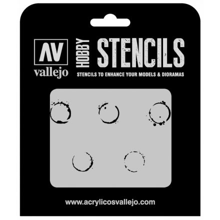 ST-AFV002 Vallejo Stencils - Drum Oil Marks