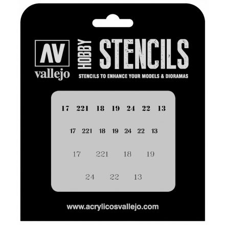 ST-AFV003 Vallejo Stencils - Soviet Numbers WWII