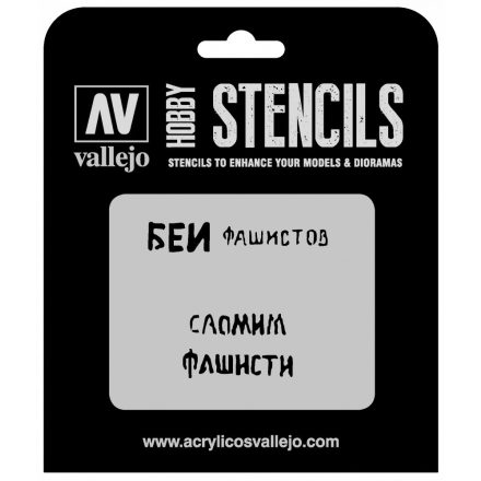 ST-AFV004 Vallejo Stencils - Soviet Slogans WWII 1