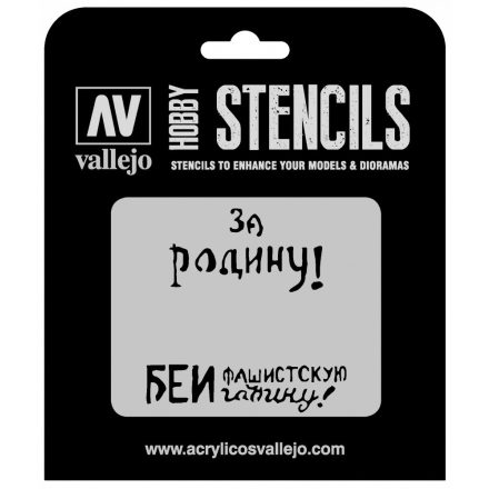 ST-AFV005 Vallejo Stencils - Soviet Slogans WWII 2